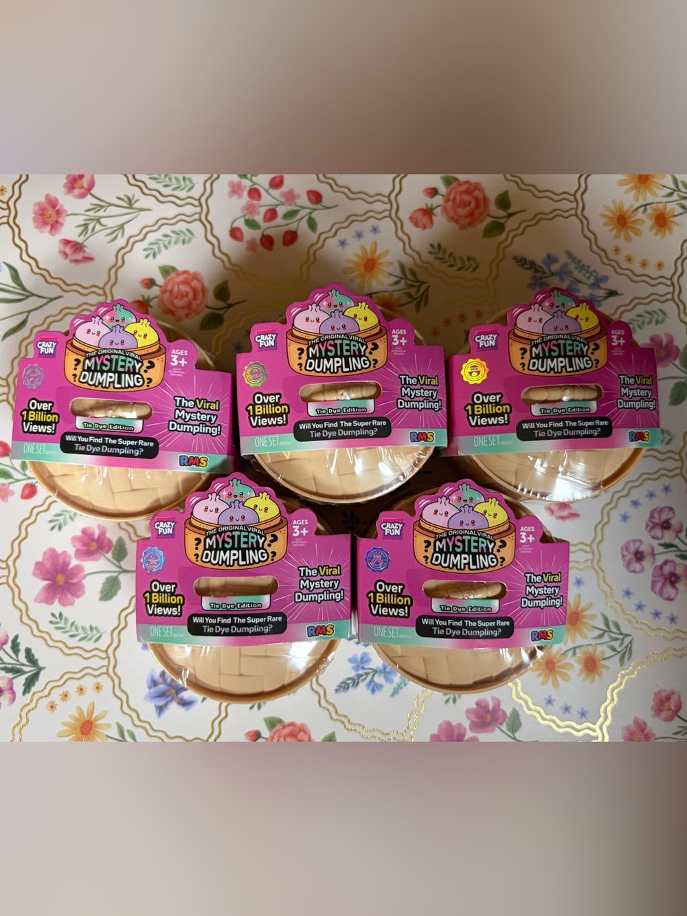Lot of 5 Mini RMS Squishy Mystery Dumplings- Tie-Dye Edition